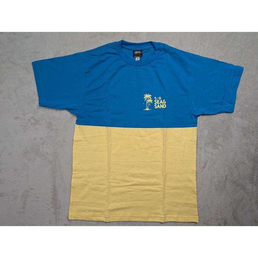 Anteater x Saucony Sea & Sand Mens Shirt Size MEDIUM Yellow/Blue Russia